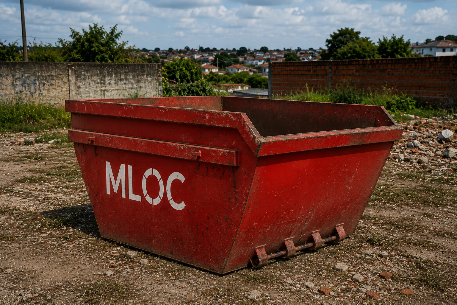 Caminhão com caixa de entulho (caçamba estacionária) MLOC para locação em Santarém - PA